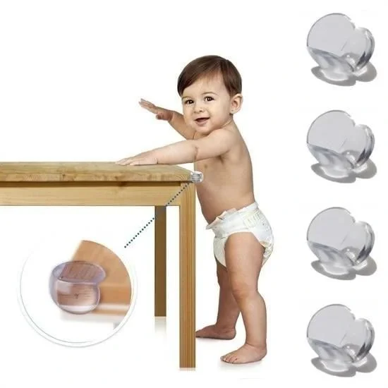 Bebek Çocuk Yumuşak Ve Esnek Dairesel Şeffaf Yapışkanlı Güvenlik Köşe Koruyucu (4 Adet) Bebek Çocuk Yumuşak Ve Esnek Dairesel Şeffaf Yapışkanlı Güvenlik Köşe Koruyucu (4 Adet)