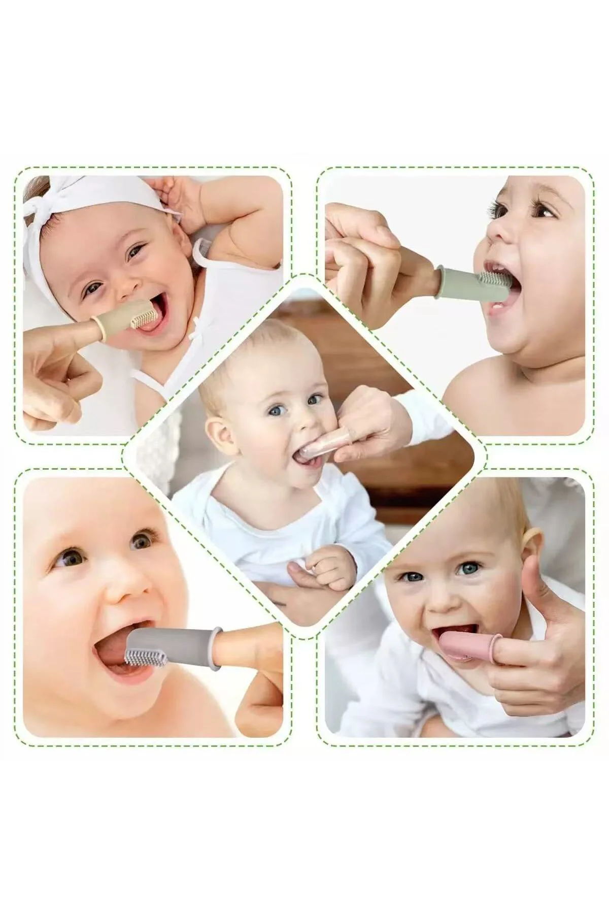 Bebek Diş Kaşıyıcı Parmak Diş Kaşıyıcı Kız Erkek Çocuk Ağız Bakım