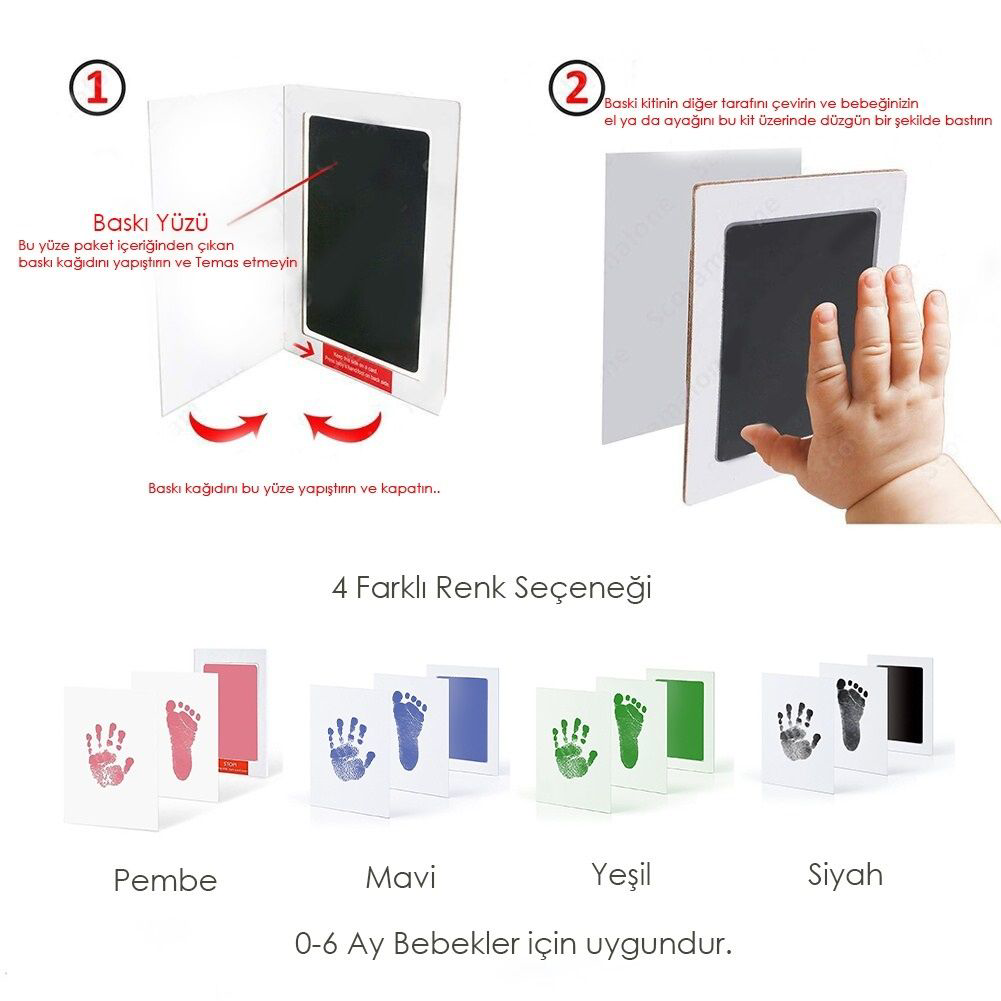 Bebek El Ve Ayak Izi Anı Baskı Seti TdrTR