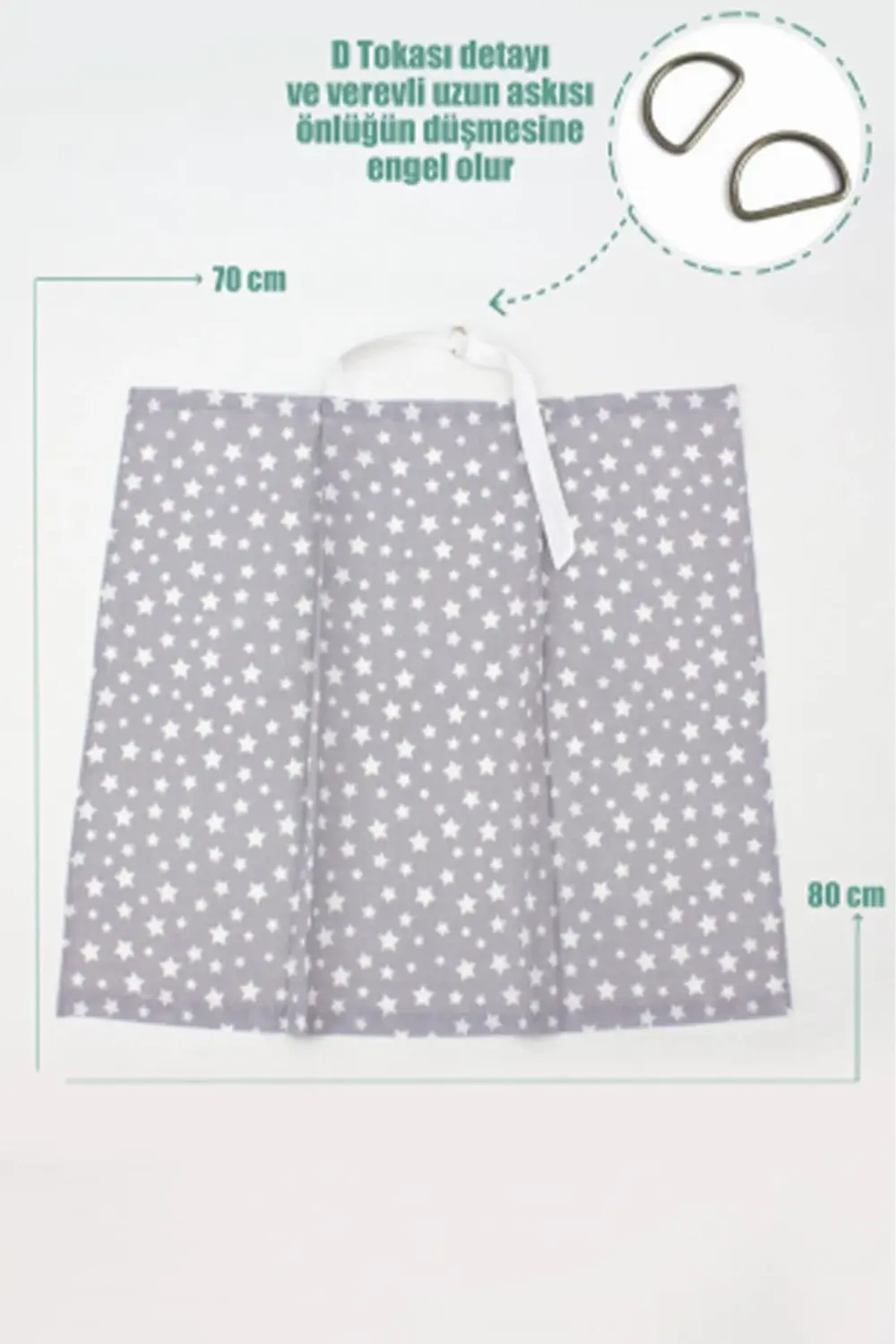 Mordesign Bebek Emzirme Önlüğü Ve Yastık 2' Li Avantajlı Set, Stars Serisi,