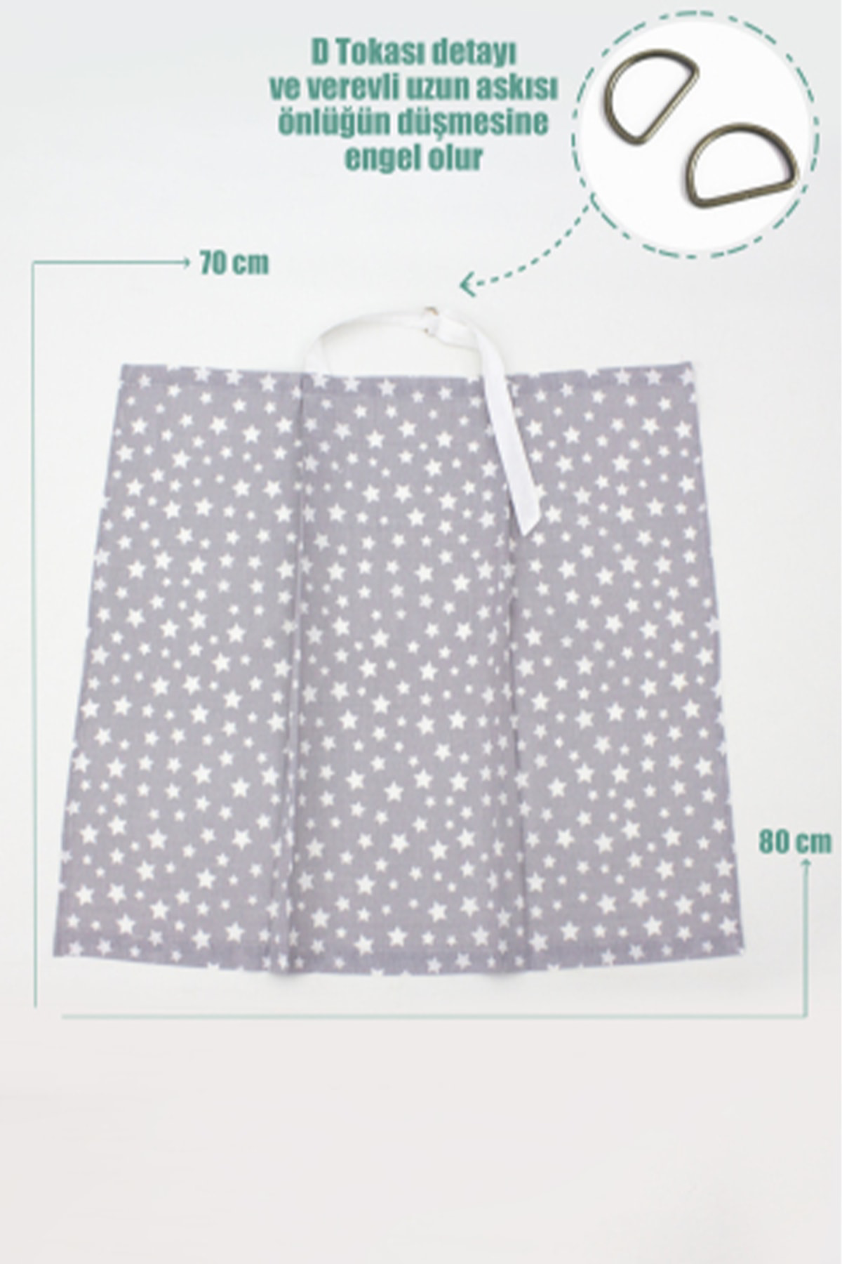 Mordesign Bebek Emzirme Önlüğü Ve Yastık 2' Li Avantajlı Set, Stars Serisi,