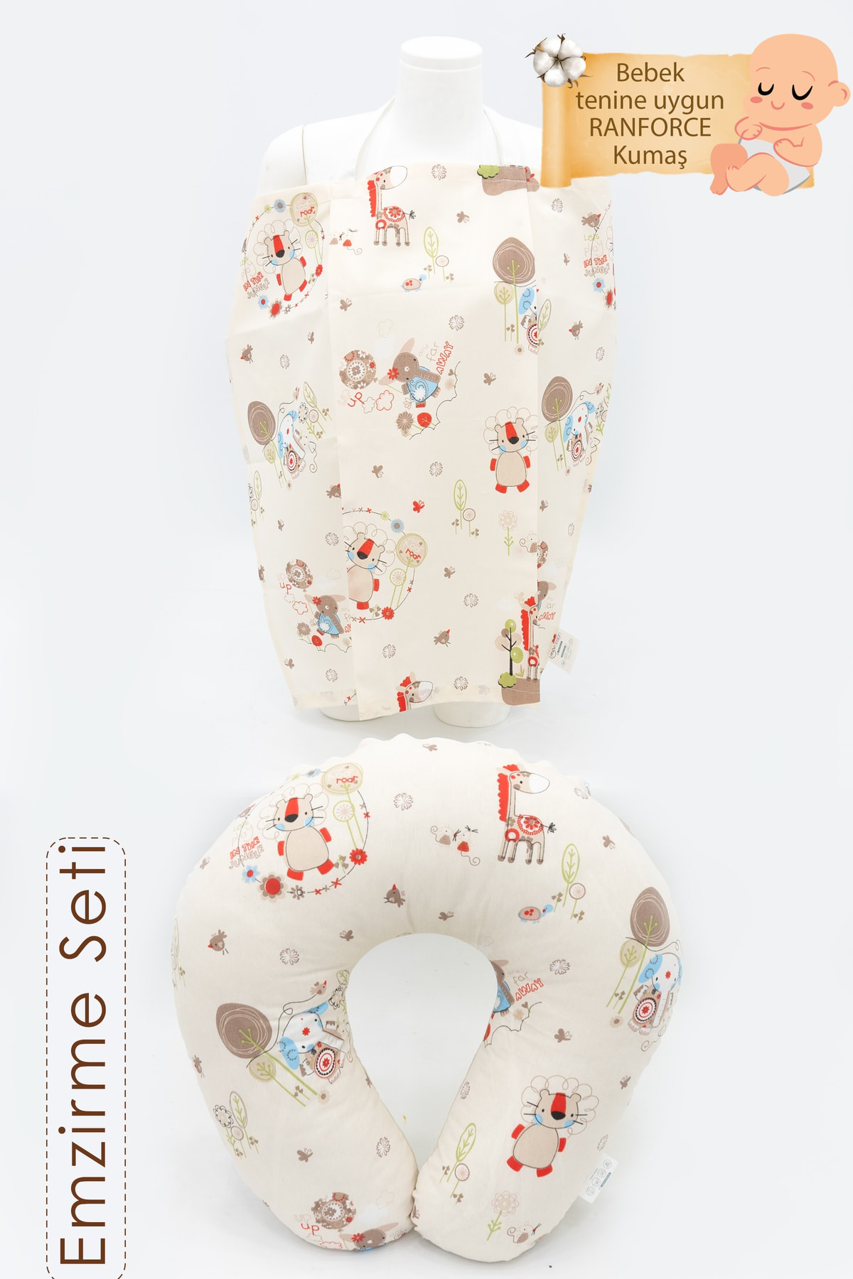 Mordesign Bebek Emzirme Önlüğü Ve Yastık 2' Li Avantajlı Set, Emzirme Önlüğ