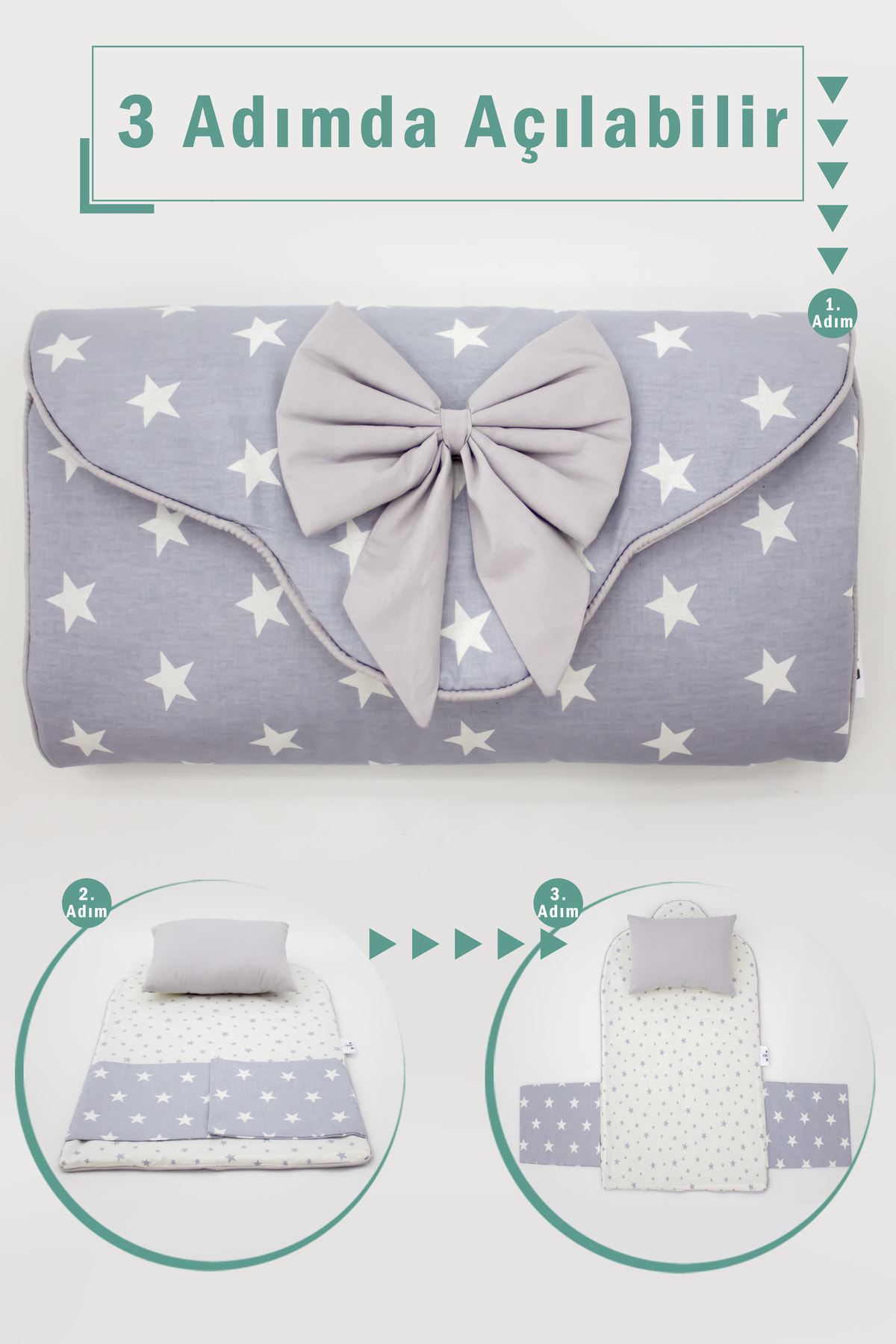 Mordesign Bebek İçin Taşınabilir Alt Açma Minderi, Alt Açma Bakım Çantası O