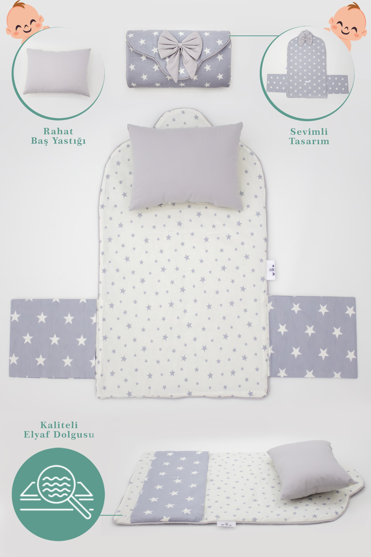 Mordesign Bebek İçin Taşınabilir Alt Açma Minderi, Alt Açma Bakım Çantası O