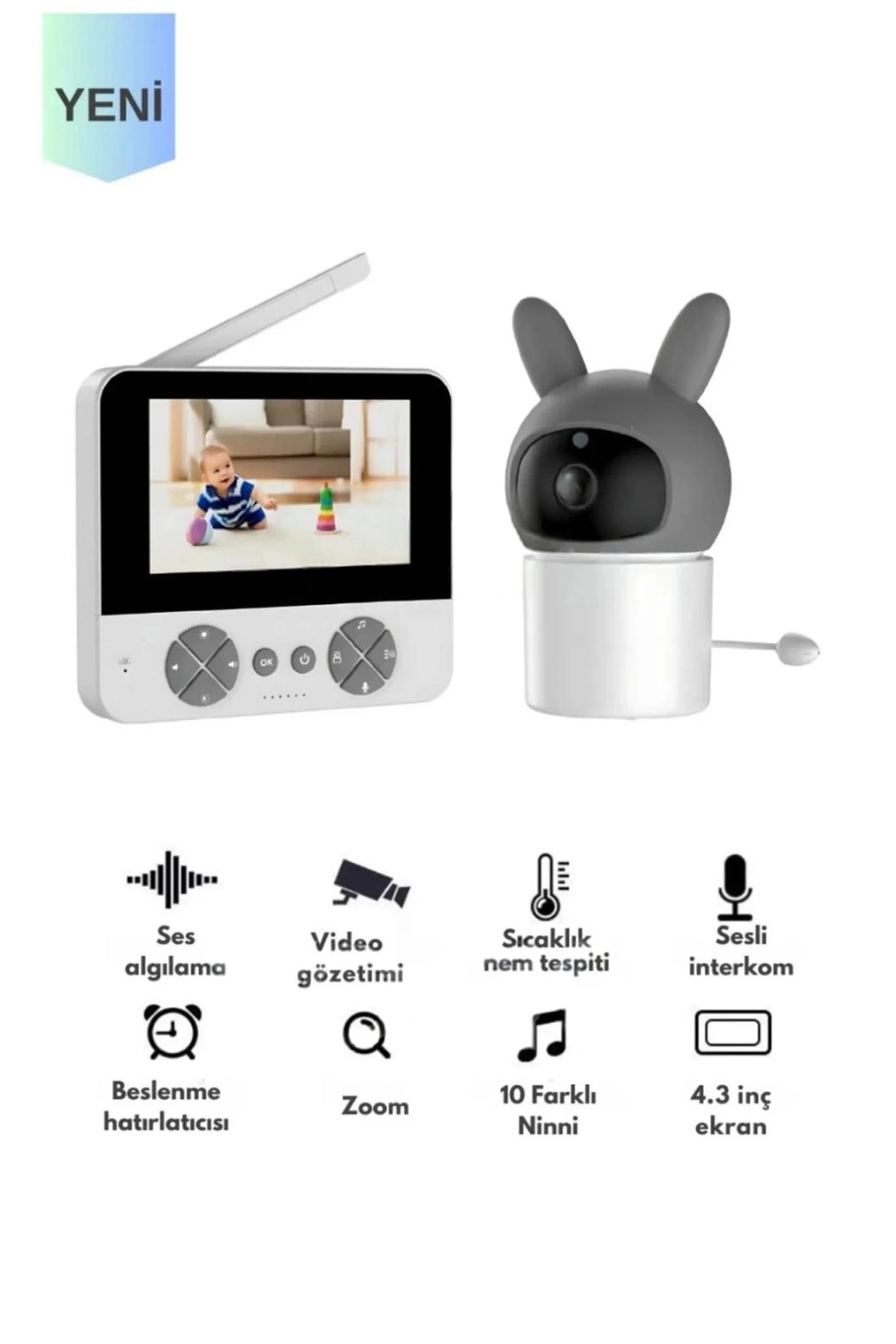 Butik Bebek Kamerası Kumandalı Monitörlü Karşılıklı Konuşma Özellikli ,