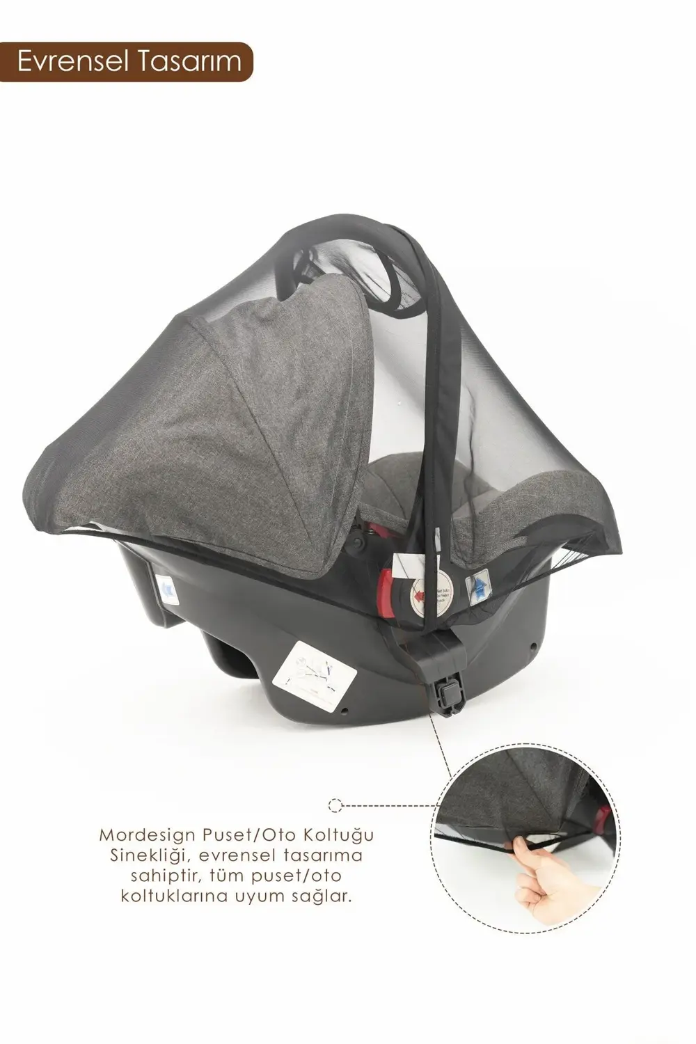Mordesign Bebek Lüx Puset/Oto Koltuk Sinekliği, Sahra Serisi, Siyah(Tüm Beb