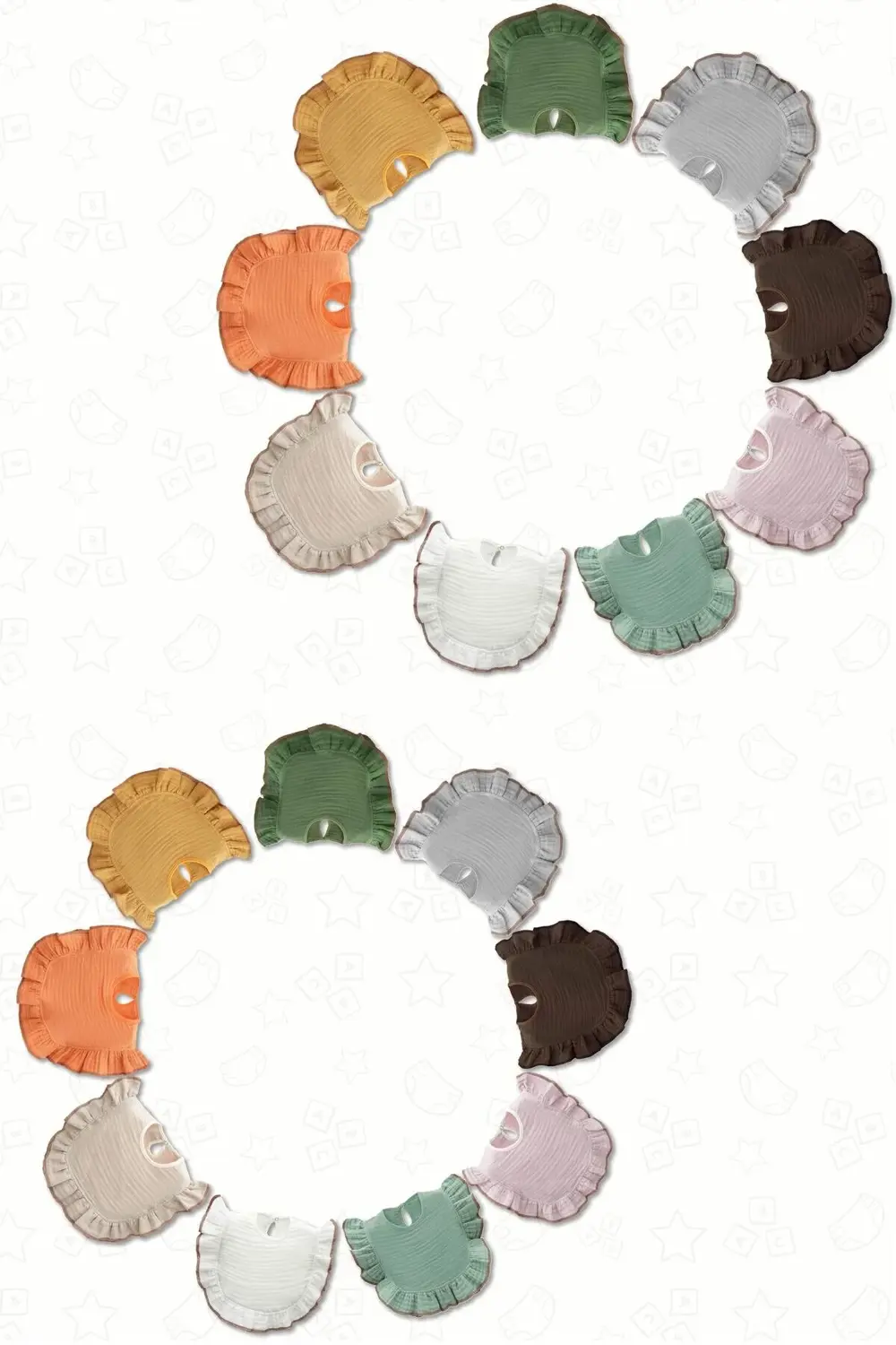 Bebek Mama Önlüğü %100 Pamuk 4 kat Müslin Kumaş,Diş Çıkarma Besle