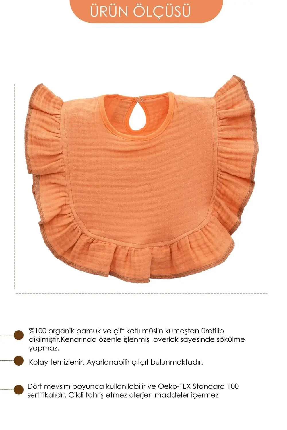 Bebek Mama Önlüğü %100 Pamuk 4 kat Müslin Kumaş,Diş Çıkarma Besle