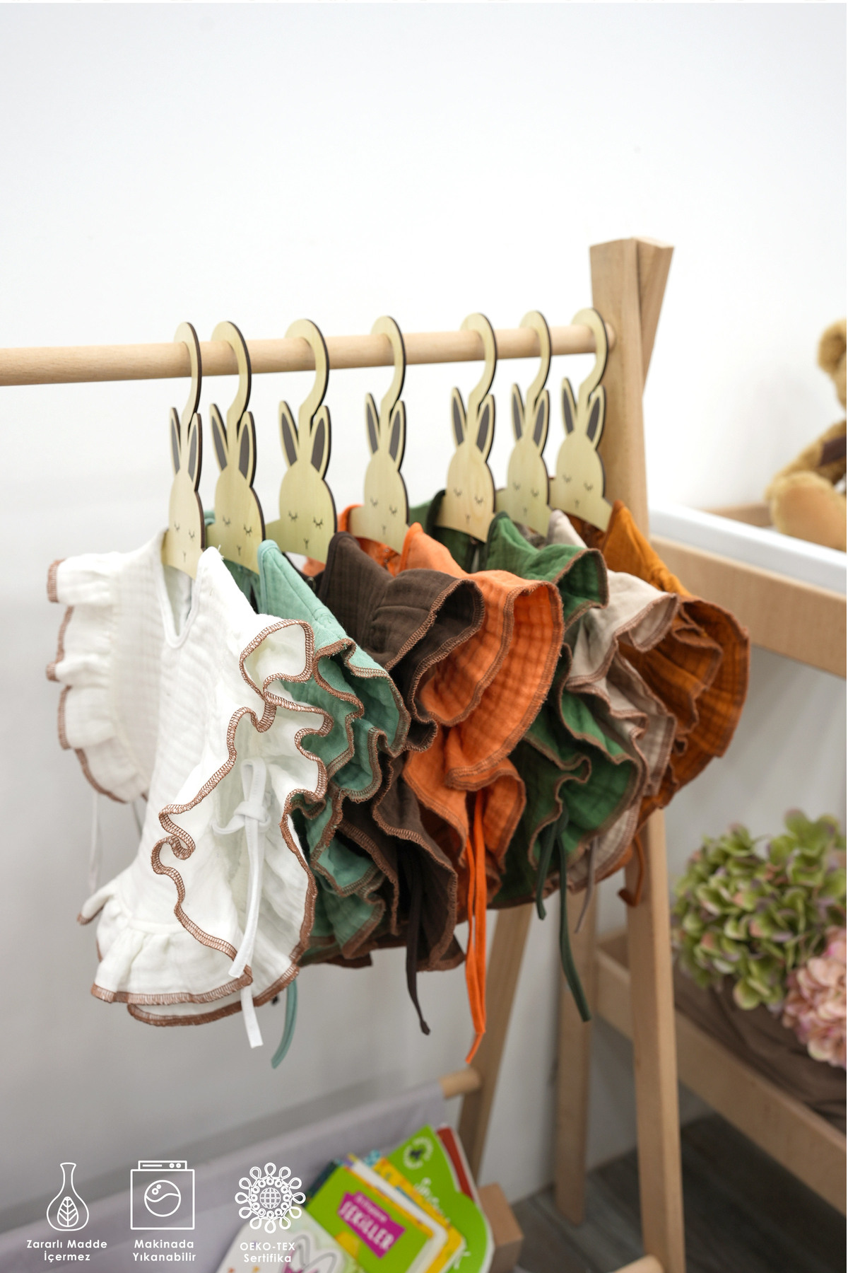 Mordesign Bebek Mama Önlüğü  Pamuk 4 Kat Müslin Kumaş,Diş Çıkarma Besleme S