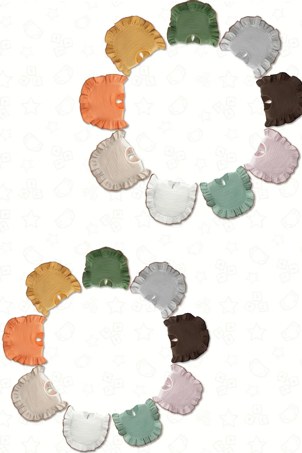 Bebek Mama Önlüğü Pamuk 4 kat Müslin Kumaş,Diş Çıkarma Besleme Sa