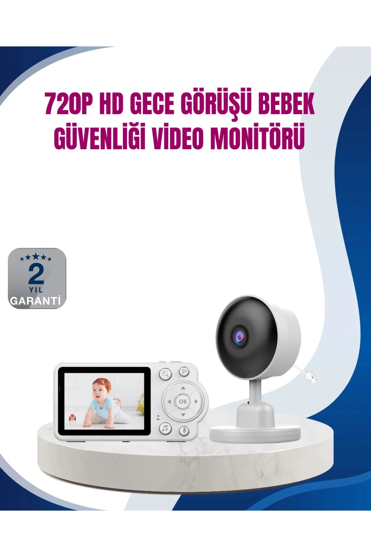 Bebek Monitörü Cry Detection ve HD Gece Görüş Destekli