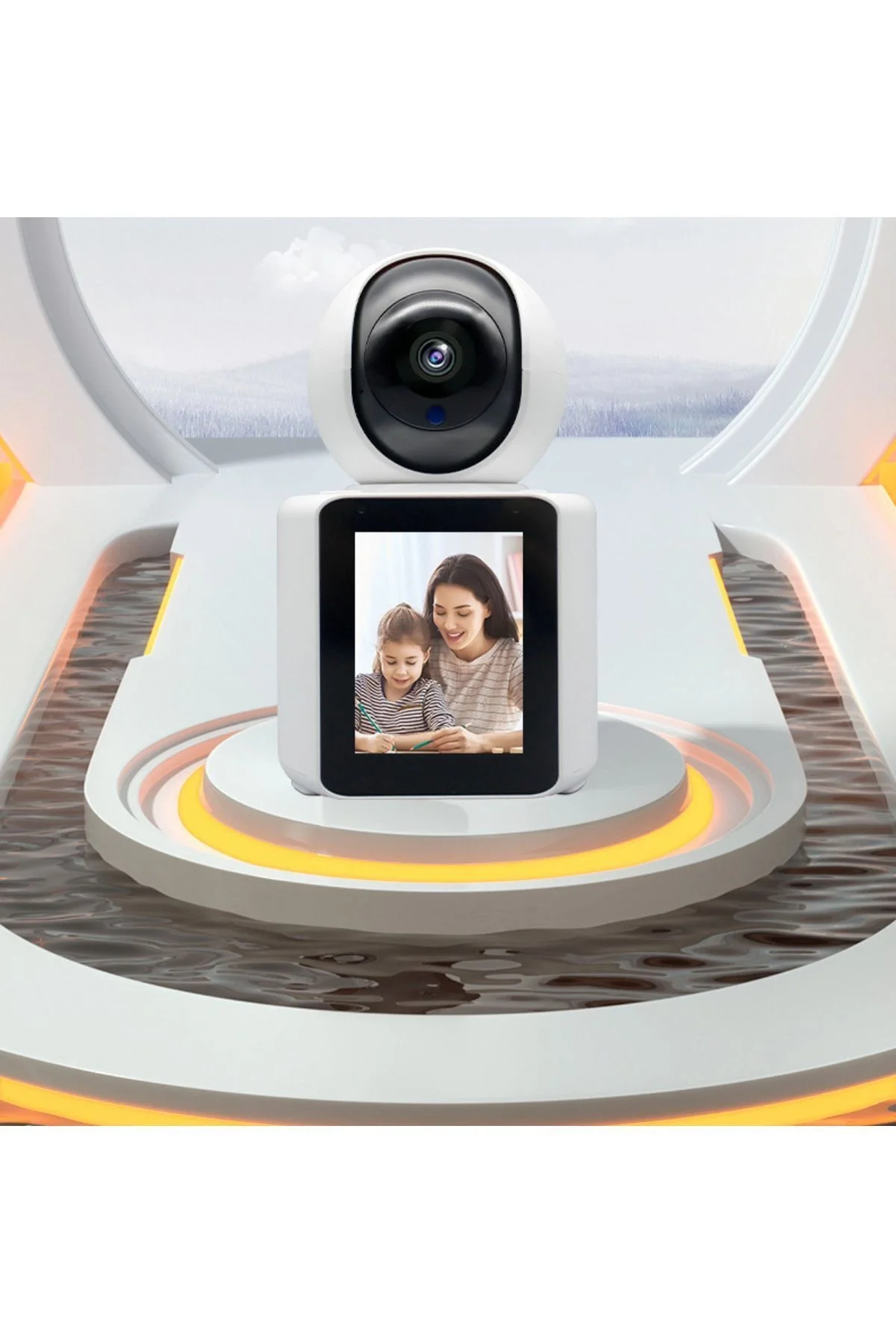 Bebek odası kamerası LCD ekranlı 1080P IP beyaz 2 yıl garantili gece görüşlü - Var Canlı İzleme