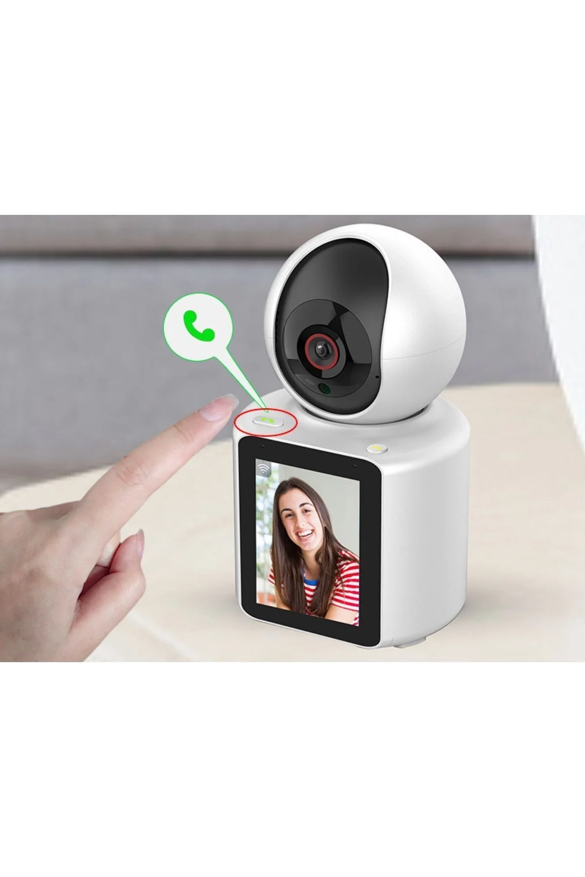 Bebek odası kamerası LCD ekranlı 1080P IP beyaz 2 yıl garantili gece görüşlü - Var Canlı İzleme