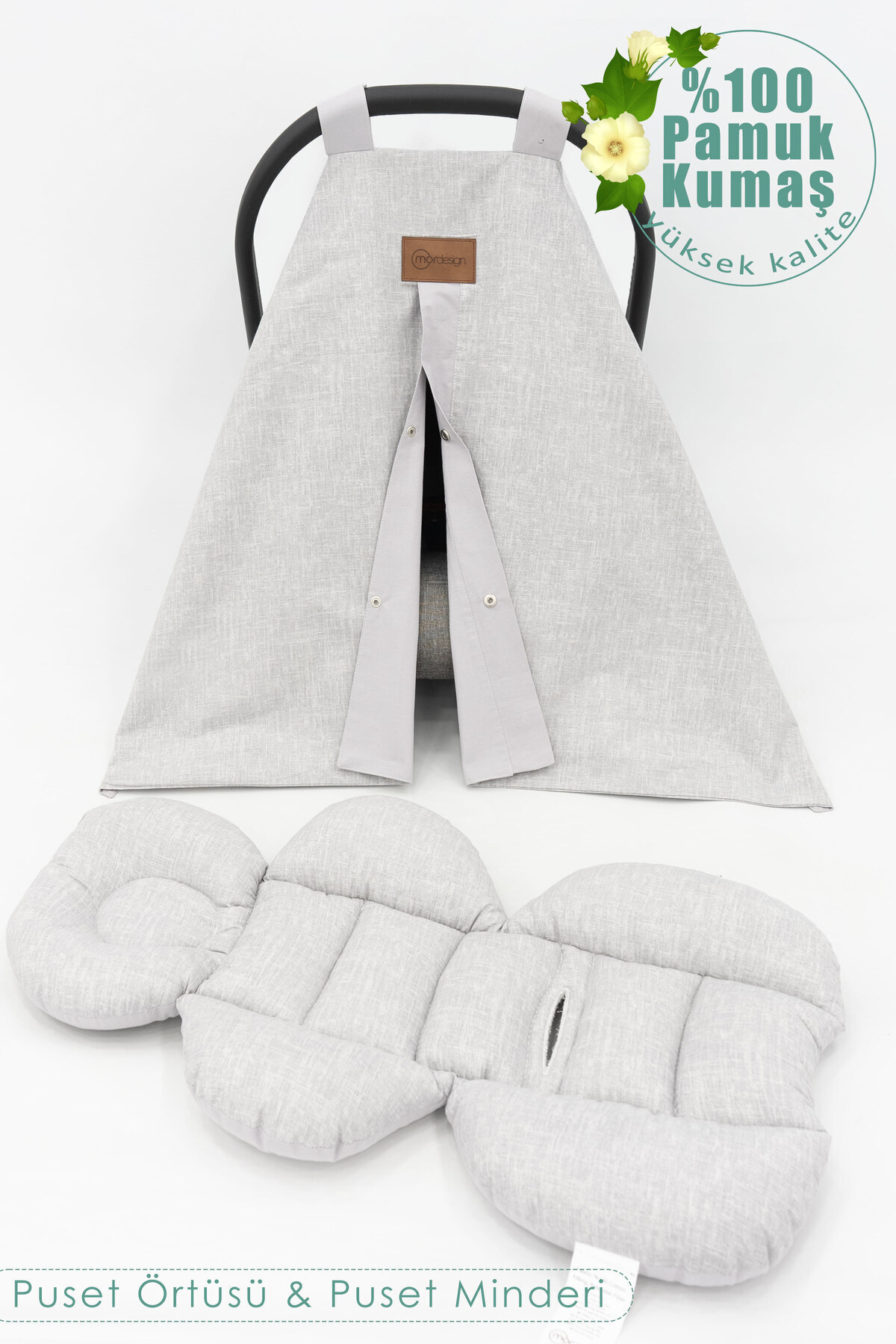 Bebek Ortopedik Puset Minder / Örtü, 2'li Avantajlı Puset Set, As