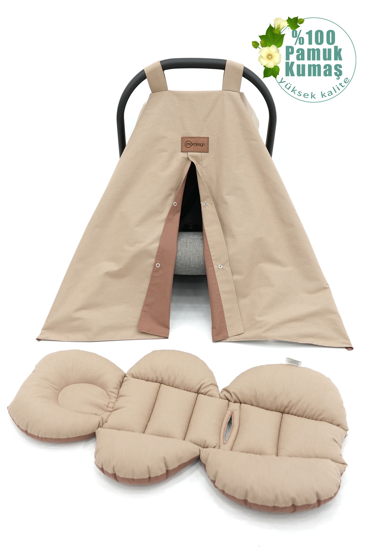 Mordesign Bebek Ortopedik Puset Minder / Örtü, 2'Li Avantajlı Puset Set, As