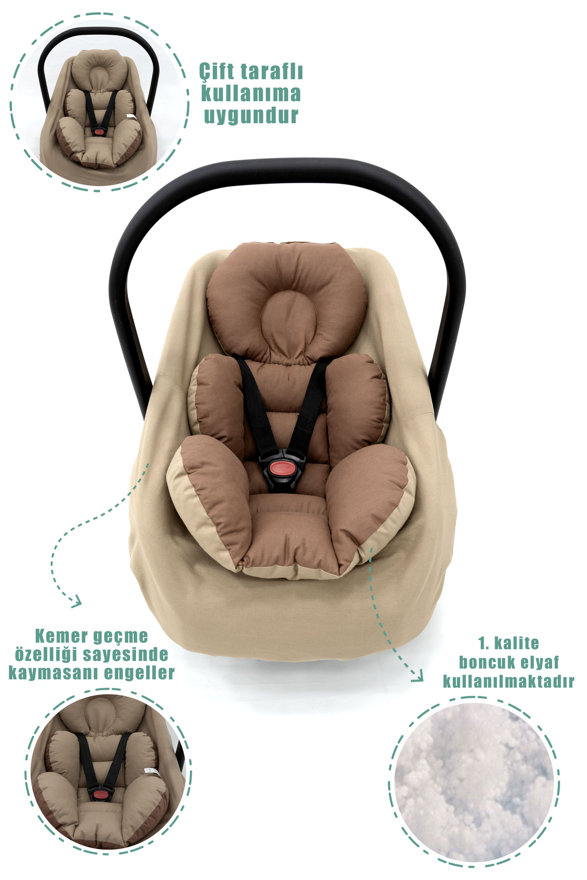 Mordesign Bebek Ortopedik Puset Minder / Örtü, 2'Li Avantajlı Puset Set, As