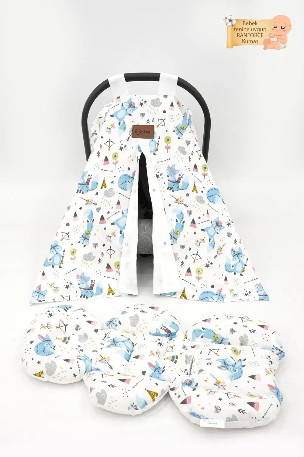 Bebek Ortopedik Puset Minder / Örtü, 2'li Avantajlı Puset Set, Ti