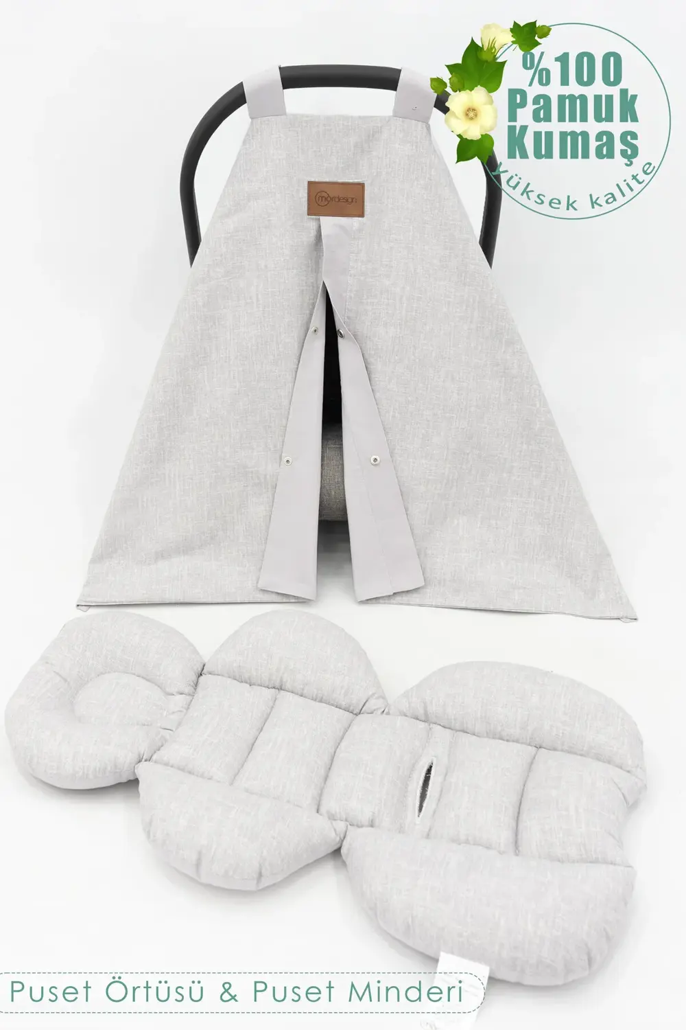 Mordesign Bebek Ortopedik Puset Minder / Örtü, 2'Li Avantajlı Puset Set, As