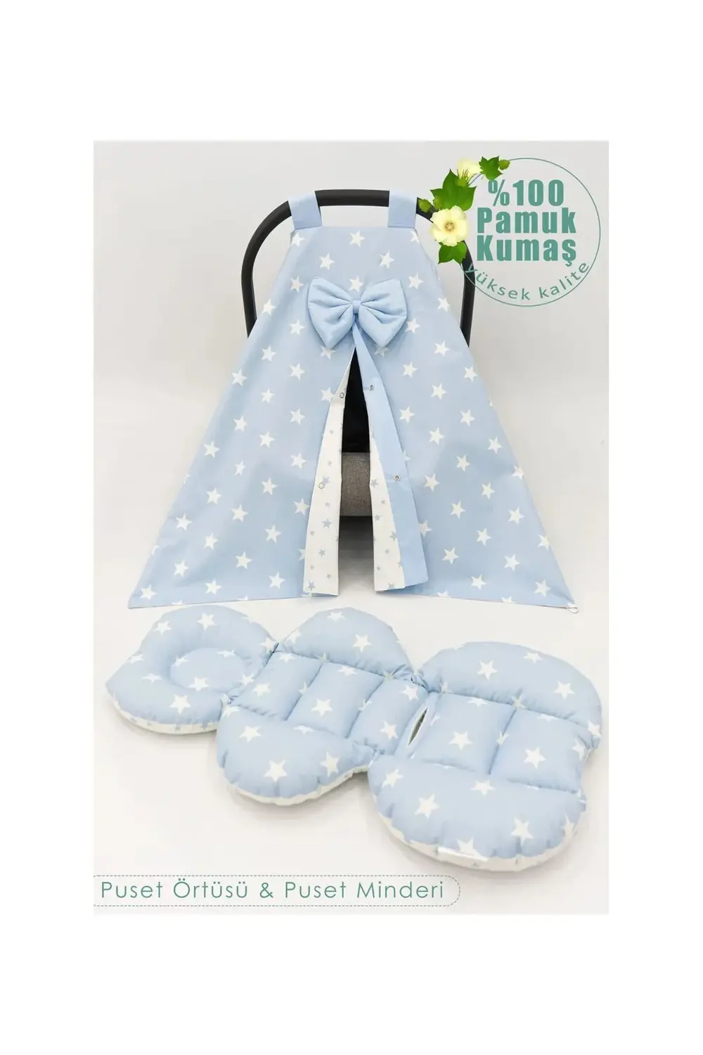 Mordesign Bebek Ortopedik Puset Minder / Örtü, 2'Li Avantajlı Puset Set, As