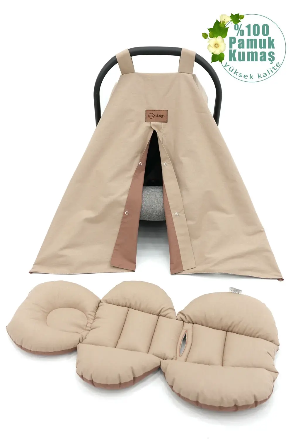 Mordesign Bebek Ortopedik Puset Minder / Örtü, 2'Li Avantajlı Puset Set, As