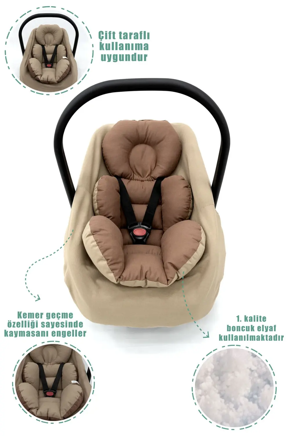 Mordesign Bebek Ortopedik Puset Minder / Örtü, 2'Li Avantajlı Puset Set, As