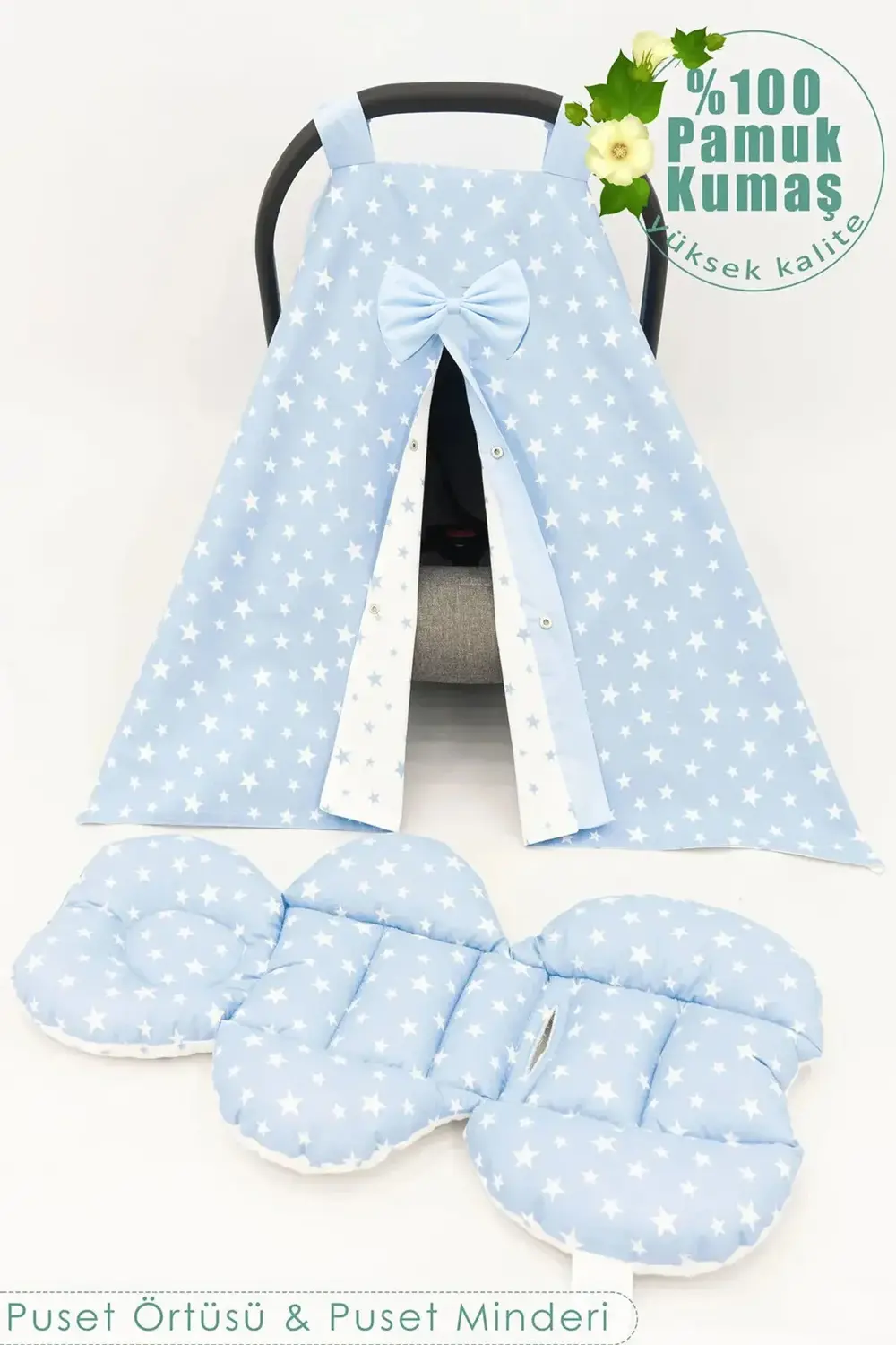 Mordesign Bebek Ortopedik Puset Minder / Örtü, 2'Li Avantajlı Puset Set, As