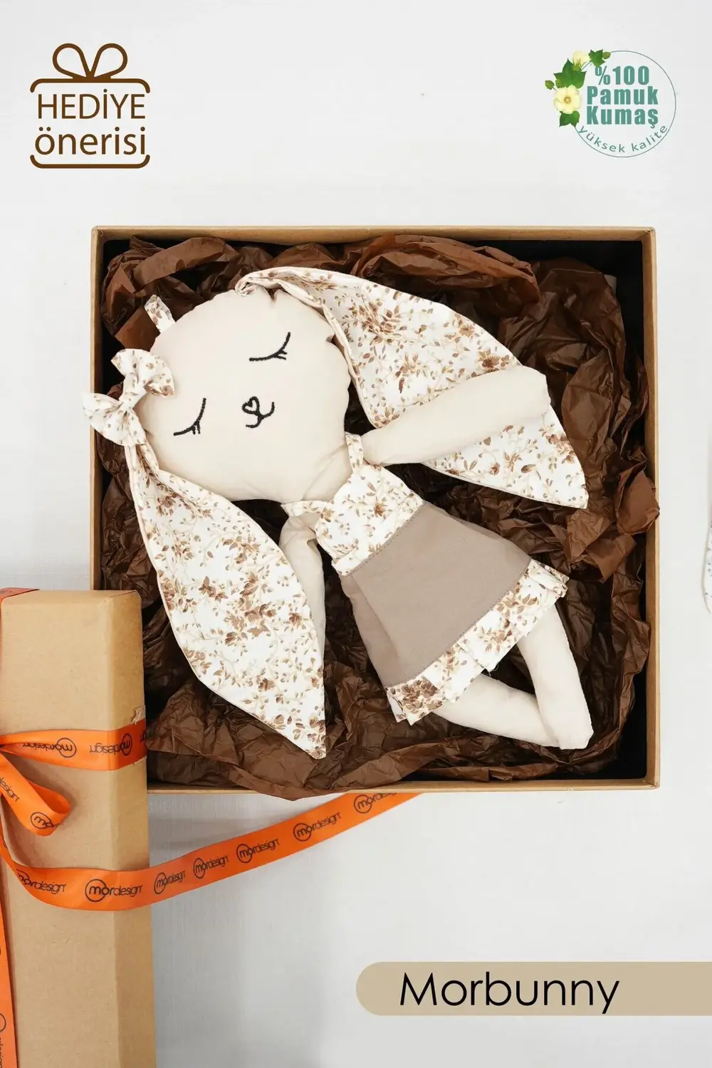 Mordesign Bebek Oyuncak, Yüzü Nakışlı Doğal Bebek, Yenidoğan Hediyesi, Oyun