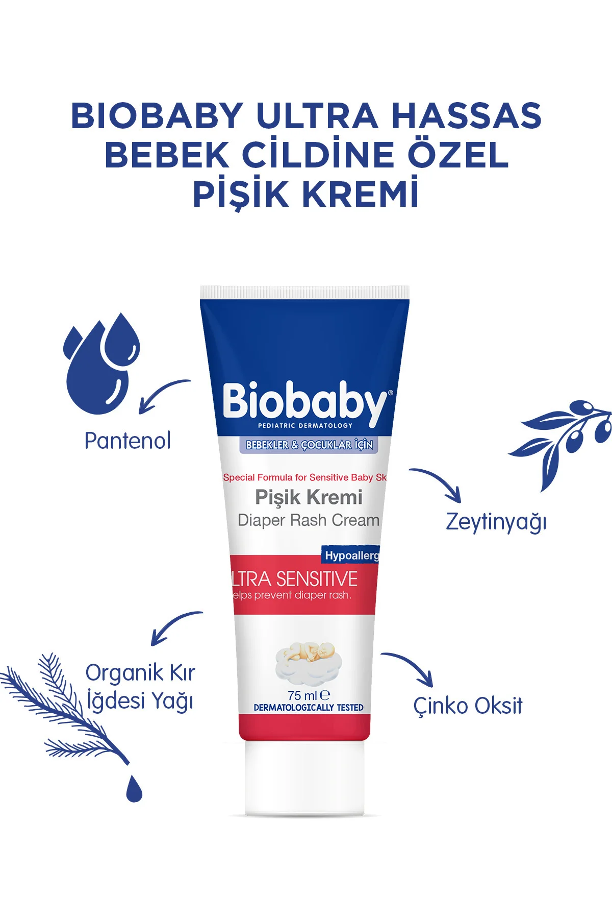Bebek Pişik Kremi 75 g – Çinko Oksit, Organik Kır İğdesi Yağı ve Zeytinyağı İçerir Bebek Pişik Kremi 75 g – Çinko Oksit, Organik Kır İğdesi Yağı ve Zeytinyağı İçerir