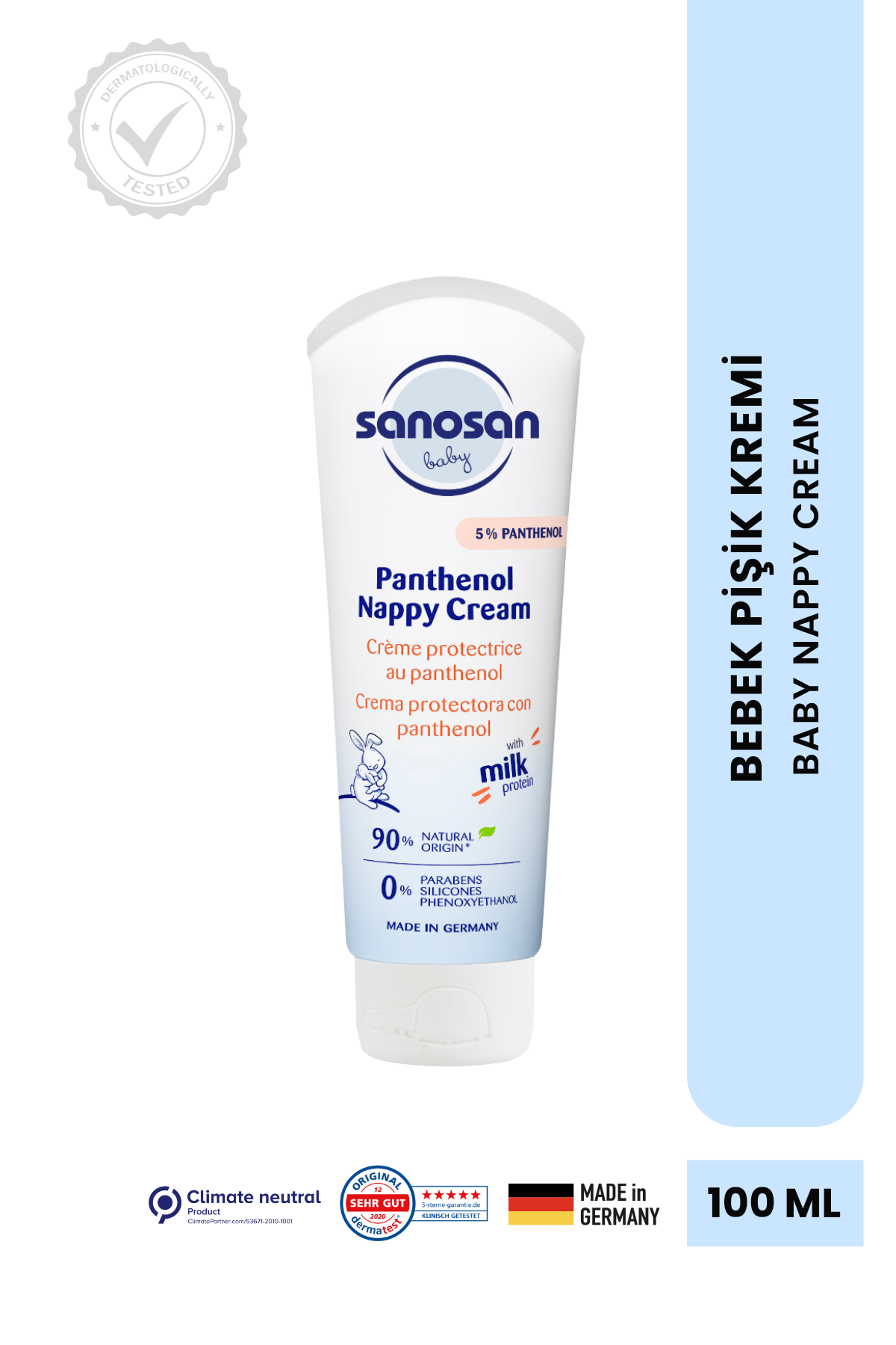 Bebek Pişik Önleyici Krem 100 ml – %5 Panthenol İçeren, Kızarıklık Karşıtı Rahatlatıcı Bakım