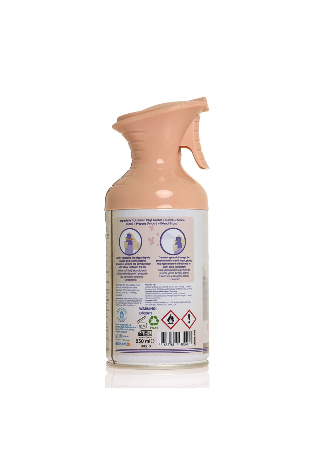 Baby&Me Bebek Pudra Kokusu Sprey 250Ml / Oda Kokusu / Pudra Oda Kokusu