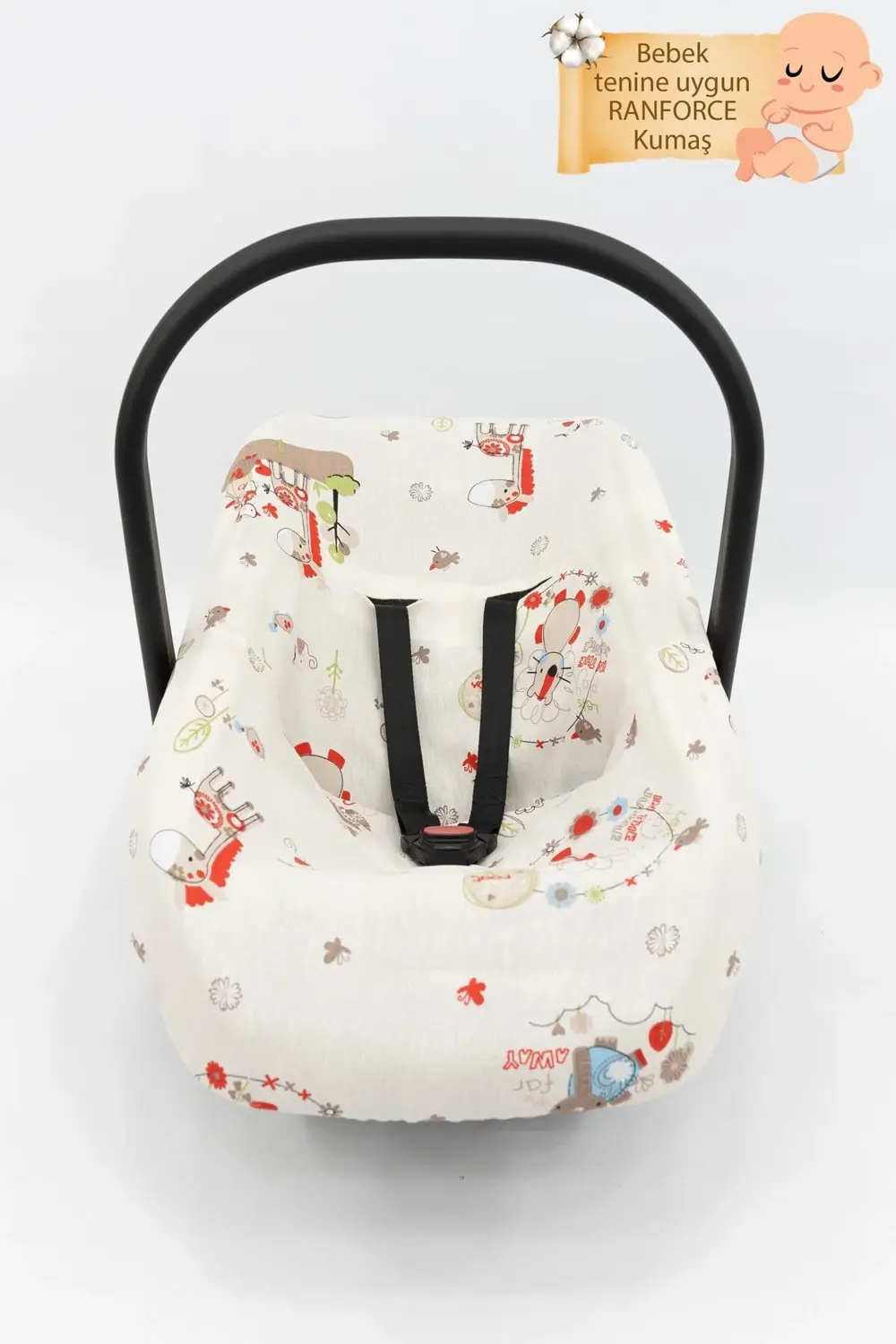 Mordesign Bebek Puset Çarşafı, %100 Pamuklu Kumaş, Animal Serisi