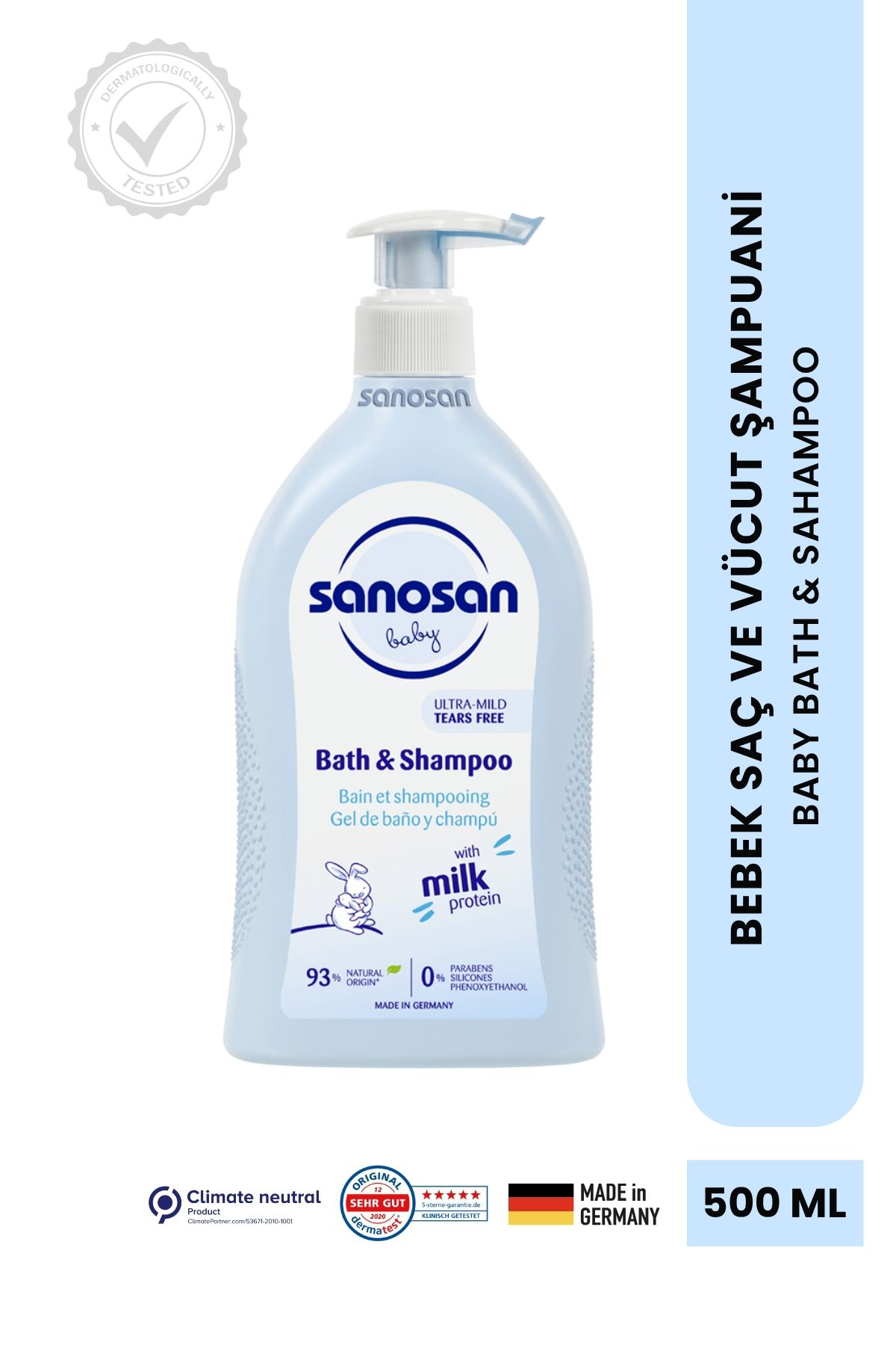 Bebek Şampuanı ve Duş Jeli 200 ml - Doğal Süt Proteinli Göz Yakmayan Nazik Bakım