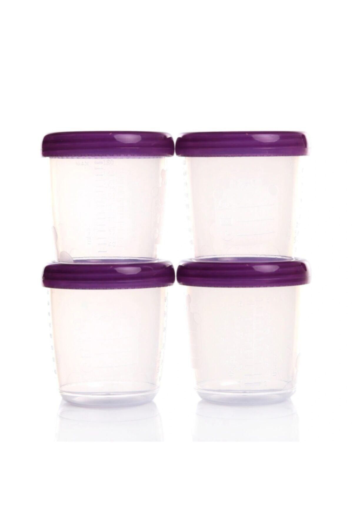 Baby&Mom Bebek Süt Ve Mama Saklama Kabi Ölçekli Mama Kutusu 180 Ml 4'Lü
