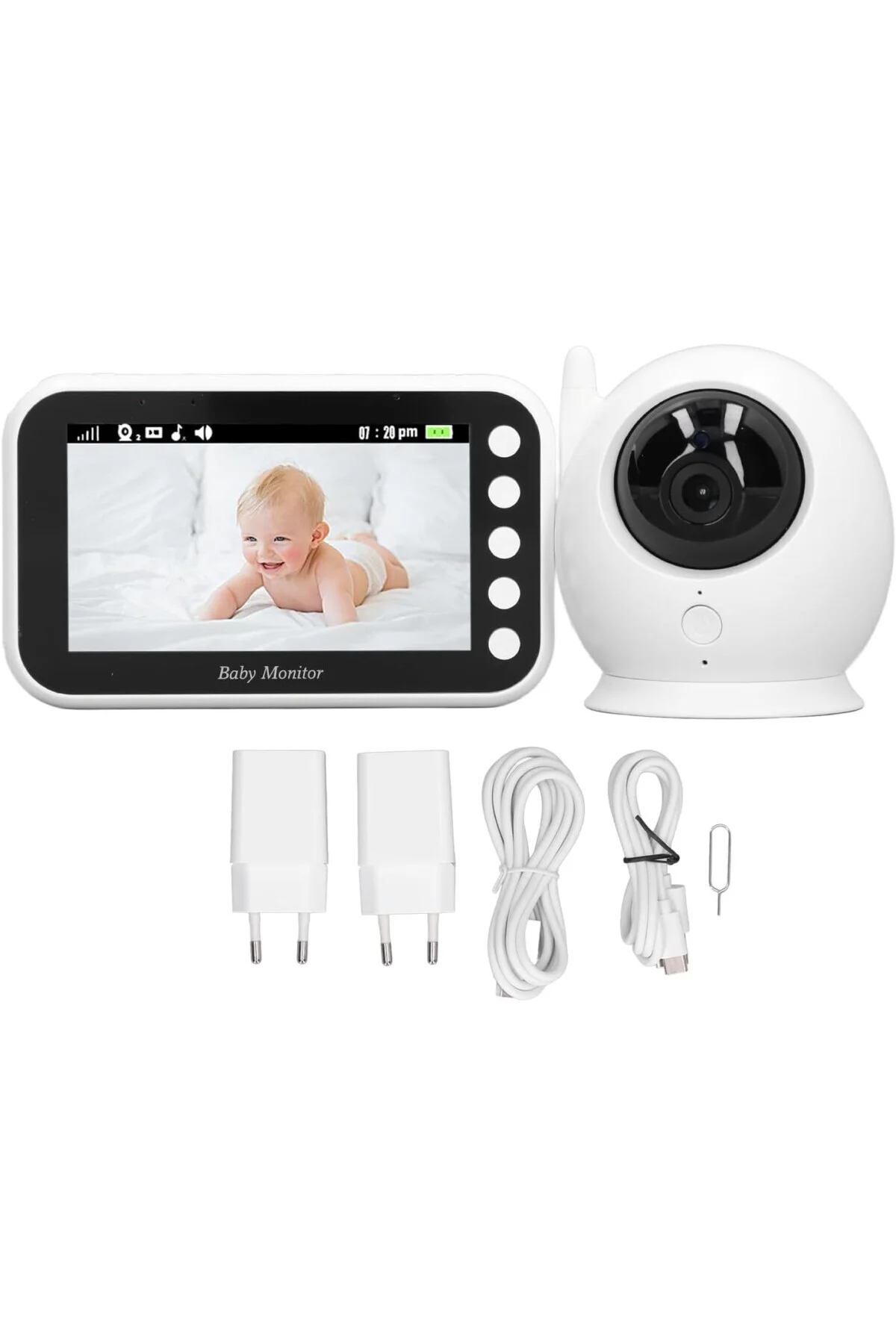 Bebek Telsizi, 4,3 inç LCD Ekran, 100-240V Ses kontrolü, Bebek Te