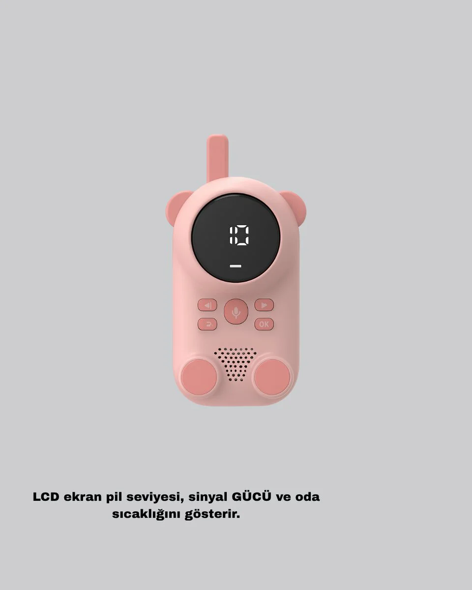 Bebek Telsizi LCD Ekran VOX İki Yönlü İletişim USB Şarj Hafif