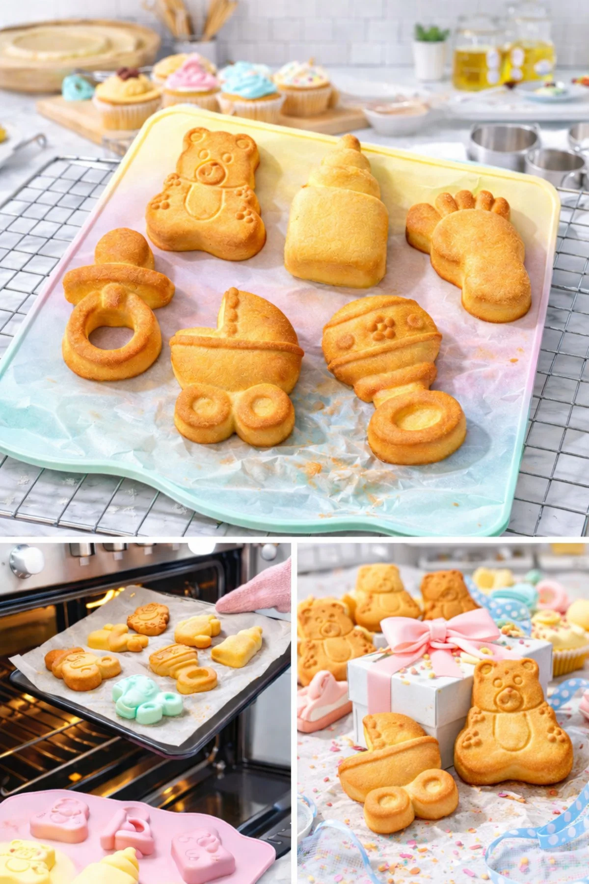 Bebek Temalı Silikon Kek Kalıbı 6 Gözlü Baby Shower Kurabiye & Ke