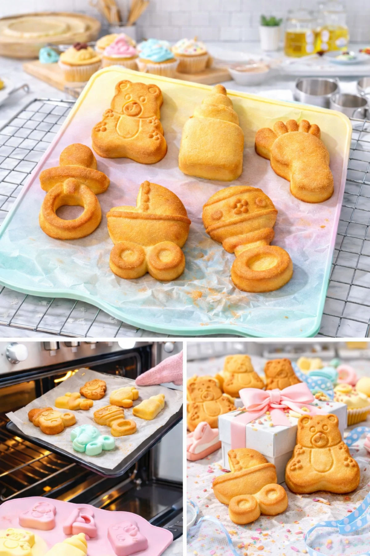 Bebek Temalı Silikon Kek Kalıbı 6 Gözlü Baby Shower Kurabiye & Ke