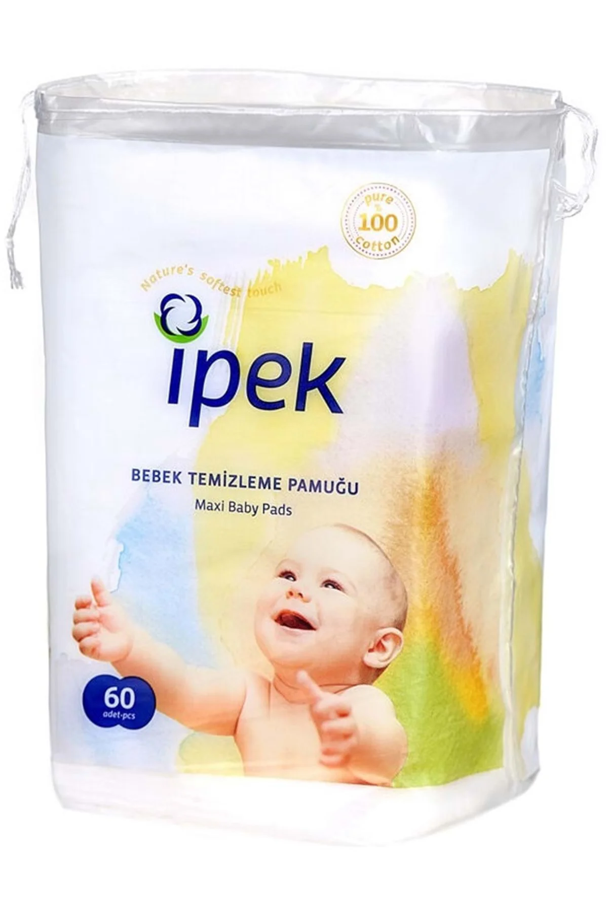 Bebek Temizleme Pamuğu 60 Adet Tekli Pk