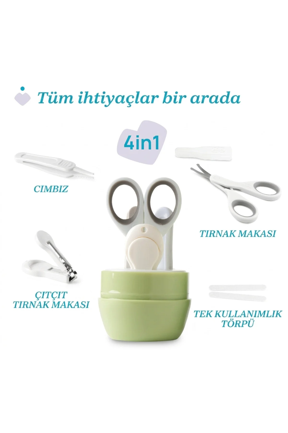 Bebek Tırnak Bakım Seti 0M+ Yenidoğan Tırnak Makası, Makas, Cımbız ve Törpü BAYKUŞ Bebek Tırnak Bakım Seti 0M+ Yenidoğan Tırnak Makası, Makas, Cımbız ve Törpü BAYKUŞ