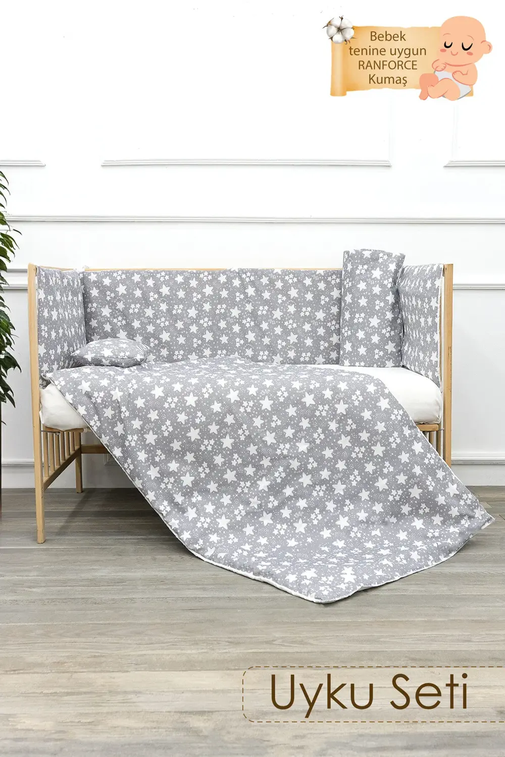 Bebek Uyku Seti, 60x120 cm Beşik Uyku Seti, 8 Parça Bebek Beşik S