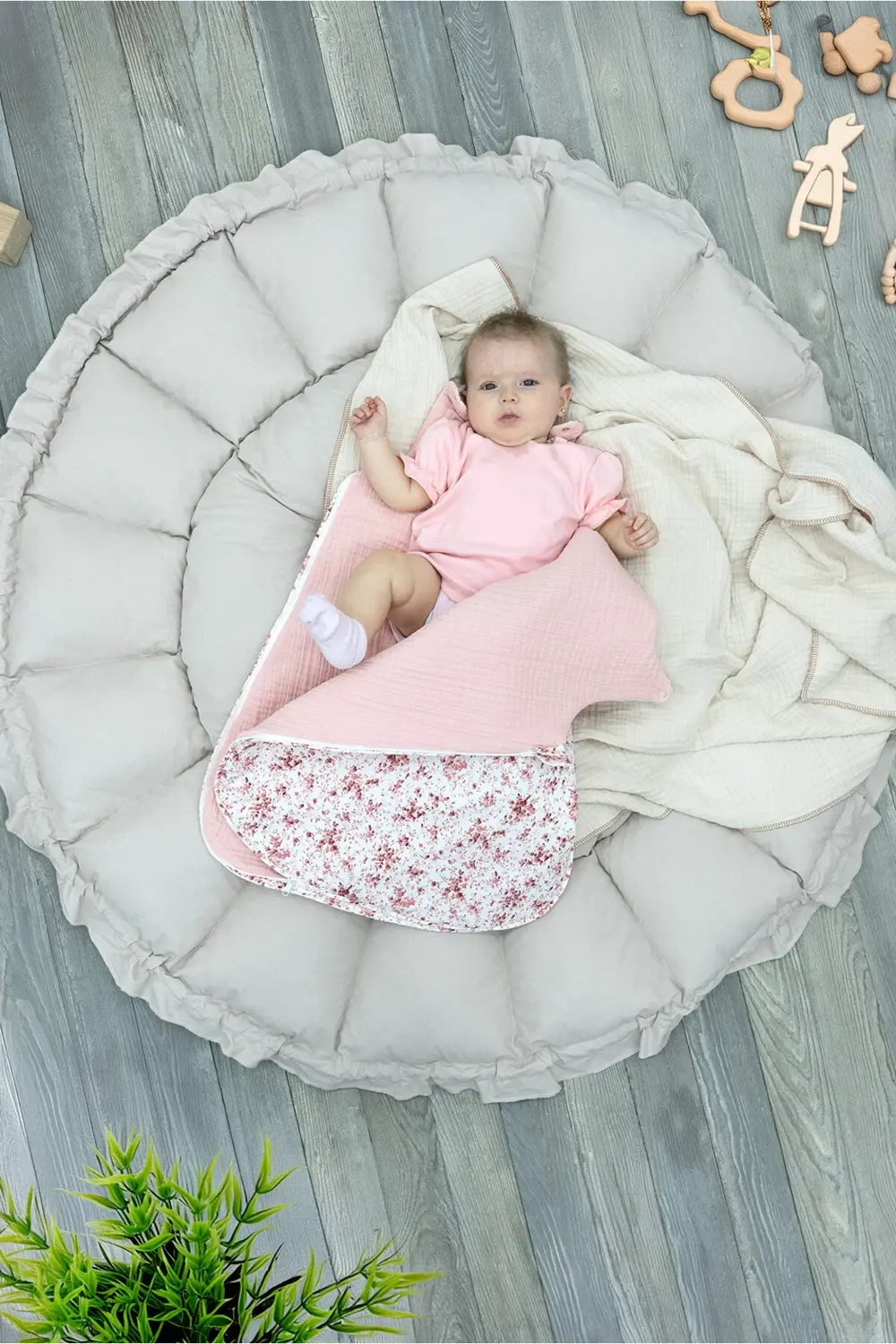 Bebek Uyku Tulumu, Yenidoğan Müslin Kundak, %100 Pamuk Kumaş, Giy