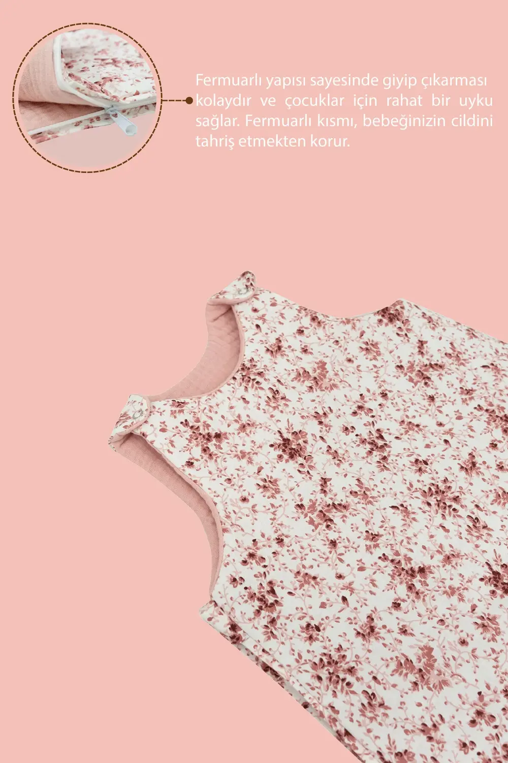 Bebek Uyku Tulumu, Yenidoğan Müslin Kundak, %100 Pamuk Kumaş, Giy