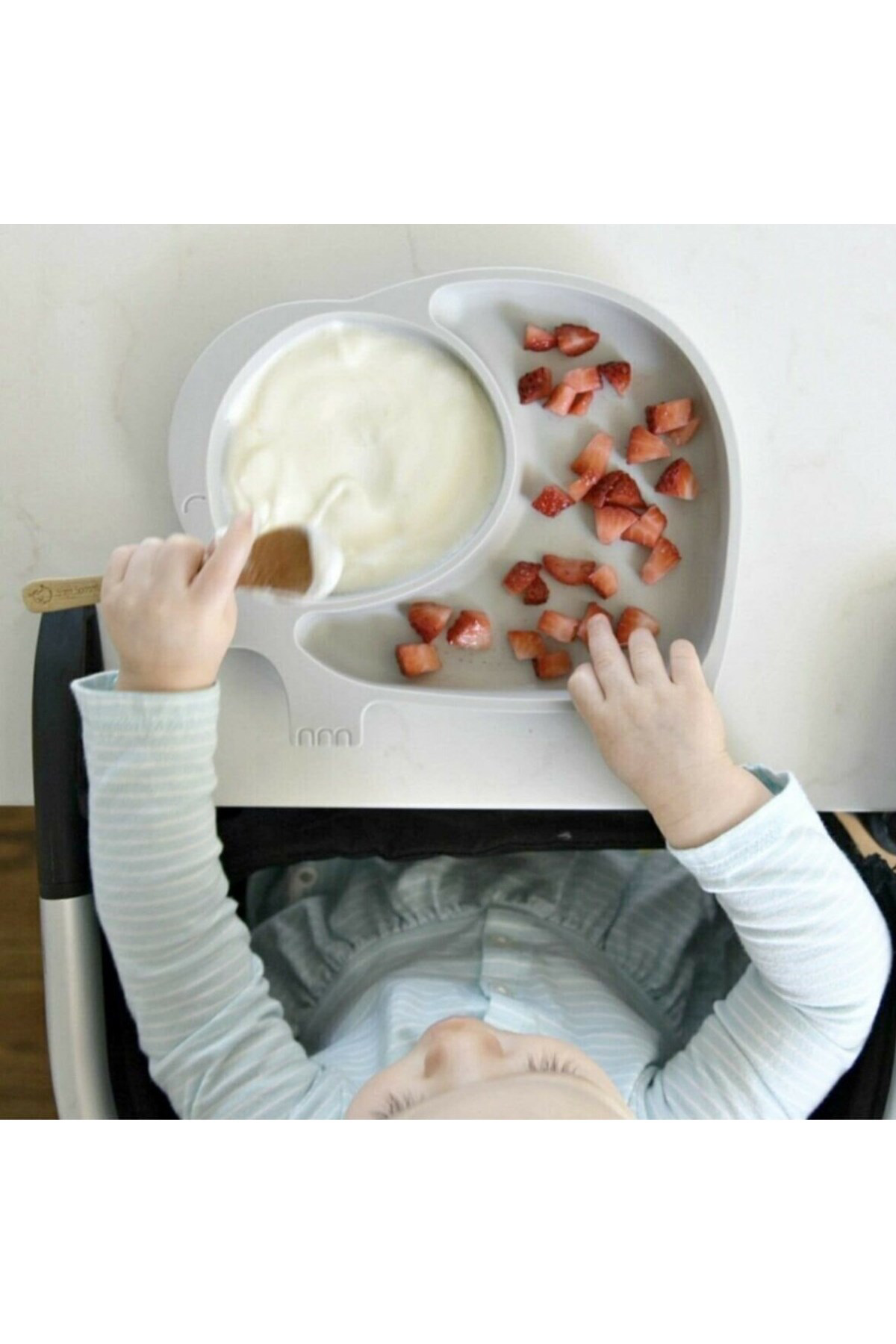 Ok Aksesuar Bebek Ve Çocuk İçin Sevimli Fil Model Desenli Yemek Bebek Mama Ka