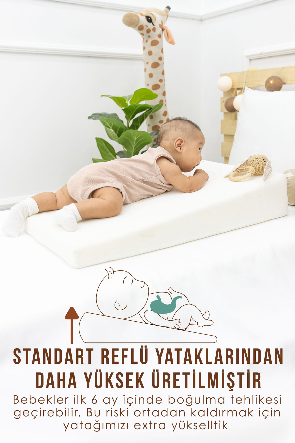 Bebek Yatağı, Yıkanabilir, Ayarlanabilir Yan Bariyer Yastıklı Ref