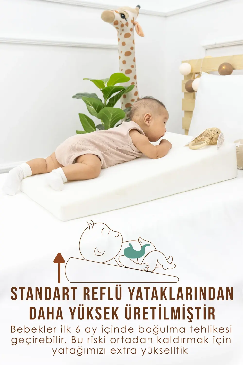 Mordesign Bebek Yatağı, Yıkanabilir, Ayarlanabilir Yan Bariyer Yastıklı Ref