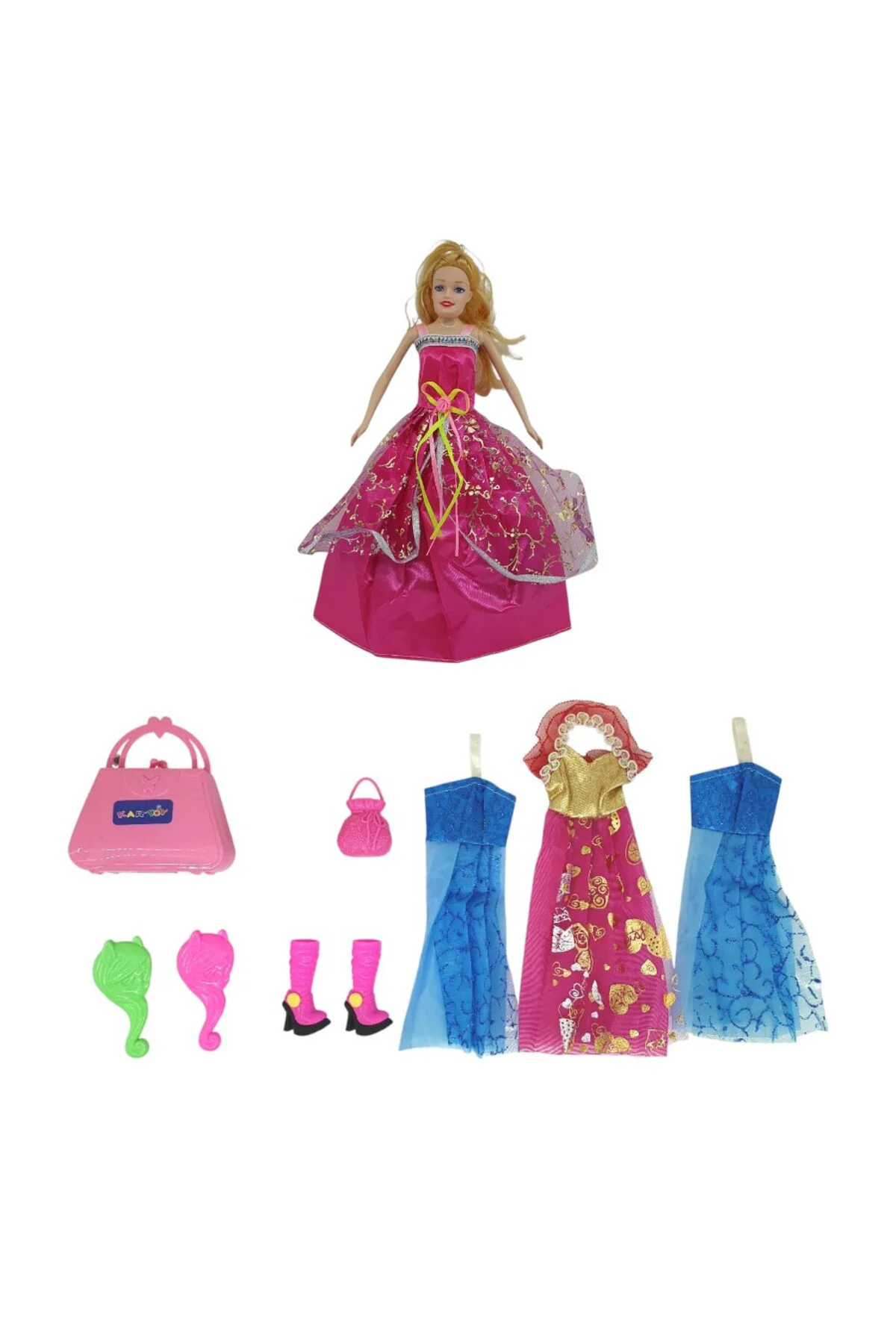 Bebek Yedek Elbiseli Ve Aksesuarlı - 1115-21 - Pembe (Lisinya)