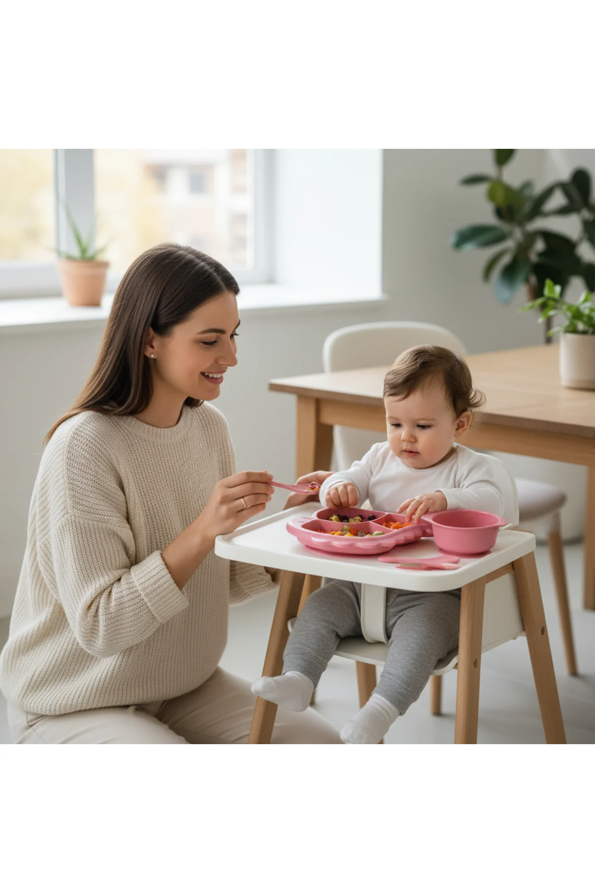 "Bebek Yemek Takımı | Dinozor Şekilli Plastik Tabak, Mama Kasesi,