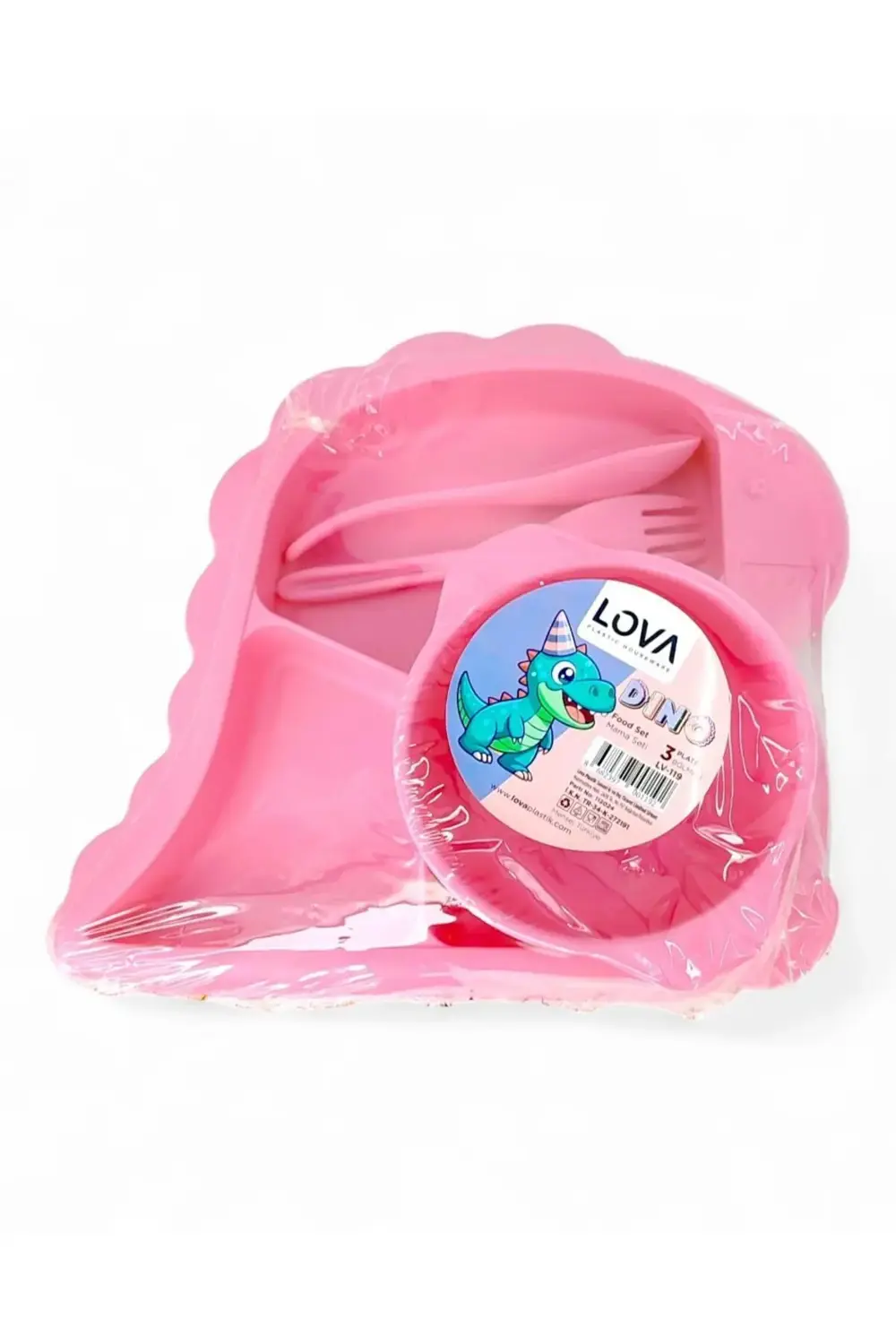 "Bebek Yemek Takımı | Dinozor Şekilli Plastik Tabak, Mama Kasesi,