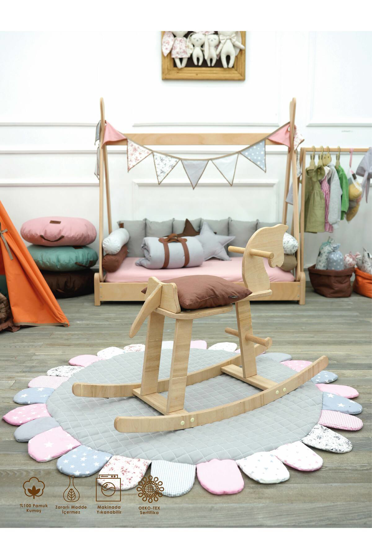 Mordesign Bebek/Çocuk Oyun Halisi, Yenidoğan Emekleme Pedi, Aktivite Mati,