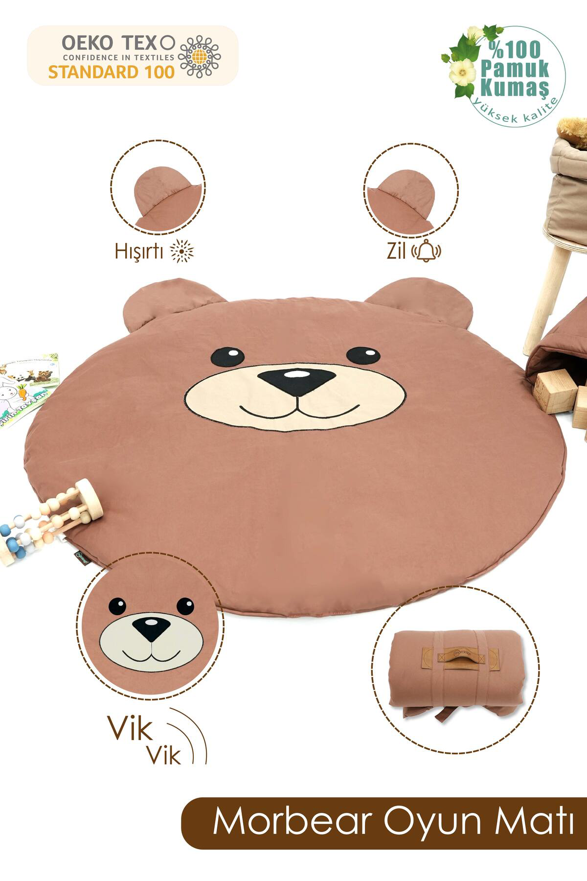 Mordesign Bebek/Çocuk Oyun Halisi, Yenidoğan Emekleme Pedi, Aktivite Oyun M